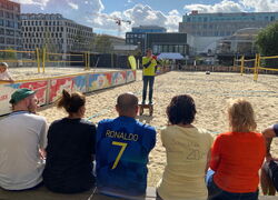 Beach-Volleyballturnier der tandem BTL, Impressionen vom Firmenevent,  Turnierstart