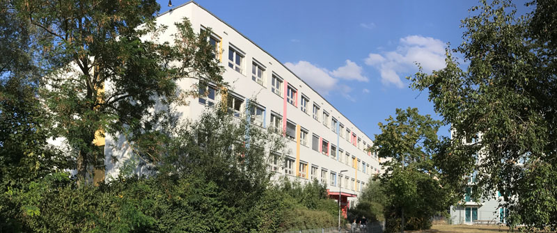 Schulsozialarbeit an der Jean-Piaget-Schule, Sekundarschule, Berlin Marzahn-Hellersdorf, Schulgebäude